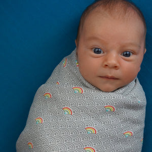 Rainbows Double Layer Blanket 50"x50" made from Bamboo, muslin, nursing cover, large size light weight blanket