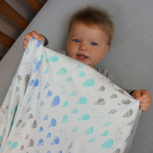 Hot Air Baloons Double Layer Blanket 50"x50" made from Bamboo, muslin, nursing cover, large size light weight blanket