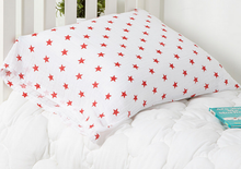 Load image into Gallery viewer, Red Stars Muslin Pillowcase
