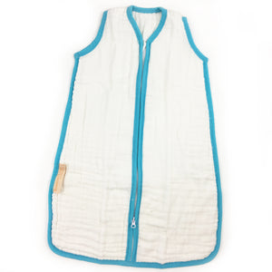 White with Blue Trim - Sleeping Bag (fits 3-9 months)