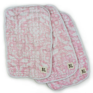 3 pack Muslin Burp Cloths,  Pink Floral