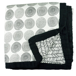 Black & White - Medium 3-layer Snuggle Blanket (23"X23")