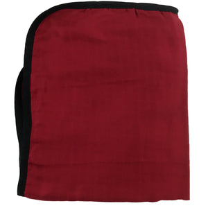 Red with Black Trim, Double Layer Blanket 50"x50" made from Bamboo, muslin, nursing cover, large size light weight blanket