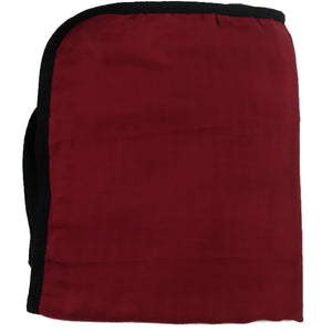 RED with Black Trim Big Double Layer Blankets, kids & adults 60"x70" made from Bamboo, muslin, large light weight, throw, travel blanket