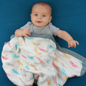 Feathers & Arrows Triple Layer Bamboo Swaddling Blankets (47"x47")