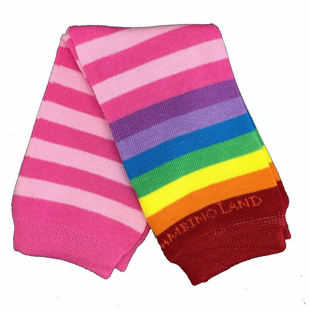 Organic Baby Leg Warmers Rainbow Pink
