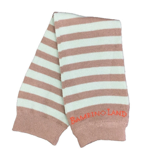 Soft Green & Brown Stripes Baby Leg Warmers