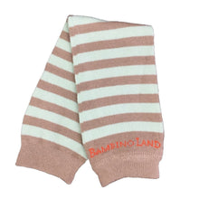 Load image into Gallery viewer, Soft Green &amp; Brown Stripes Baby Leg Warmers
