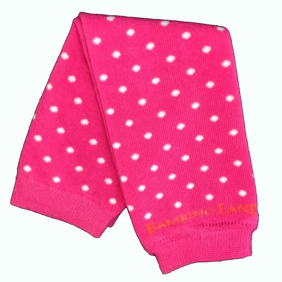 Pink with White Dots Baby Leg Warmers