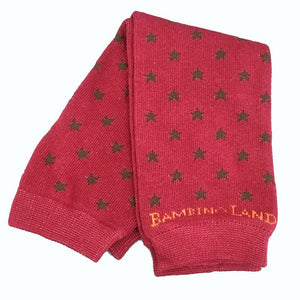 Red with Brown Stars Baby Leg Warmers