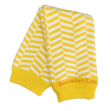 Load image into Gallery viewer, Herringbone Yellow &amp; White Baby Leg Warmers
