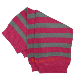 Pink & Gray Stripes Newborn Leg Warmers