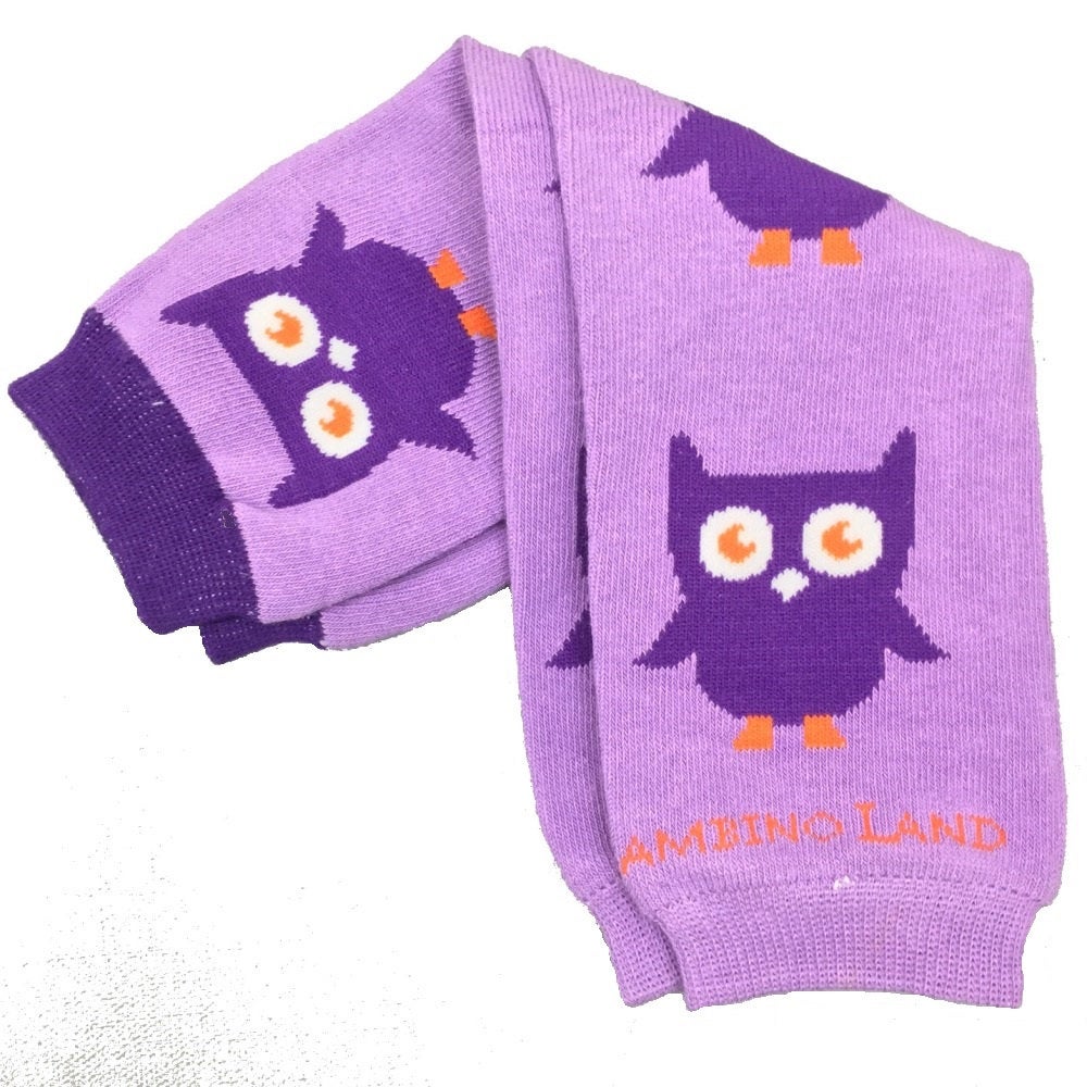 Purple Owls Baby Leg Warmers