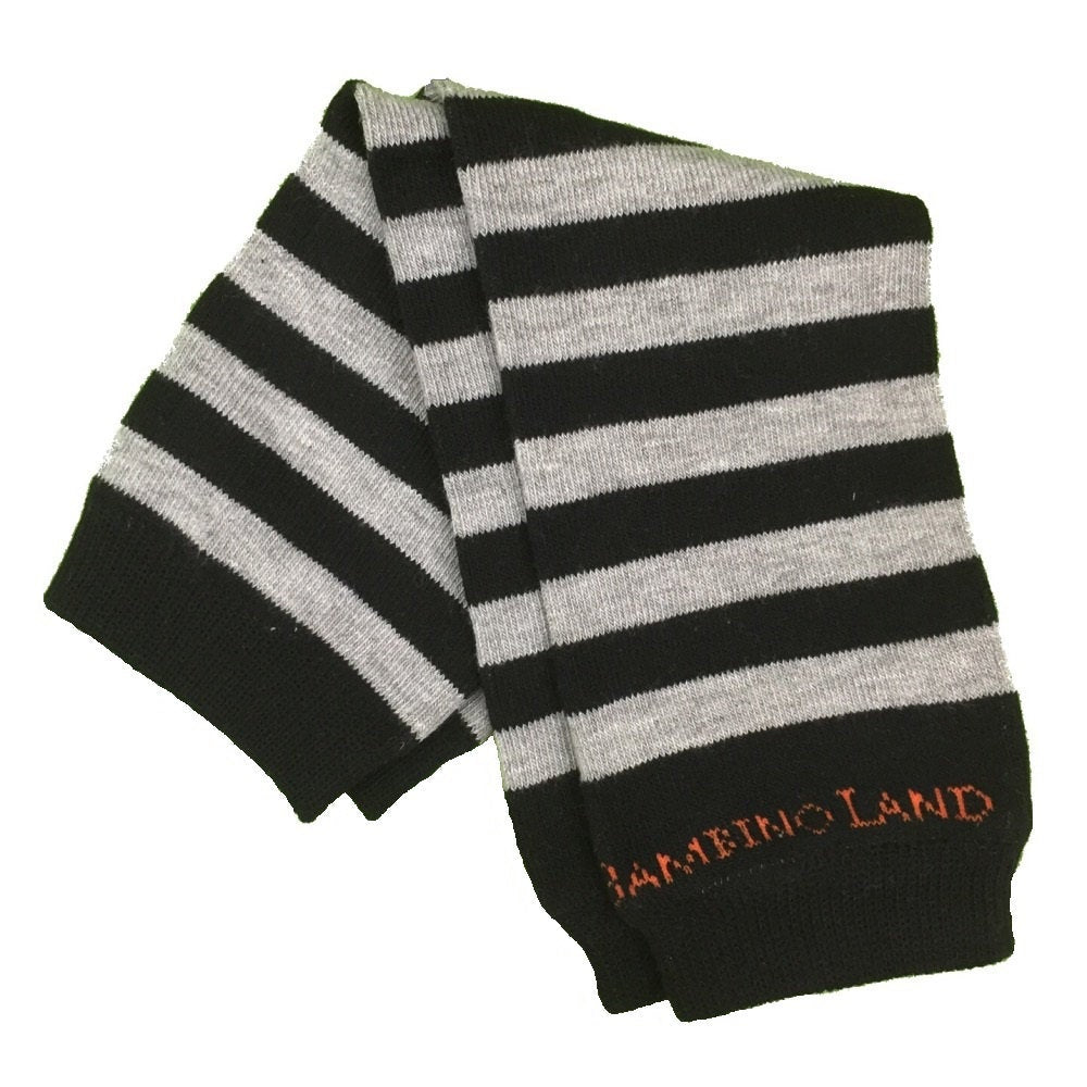 Stripes Black & Gray Baby Leg Warmers
