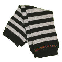Load image into Gallery viewer, Stripes Black &amp; Gray Baby Leg Warmers
