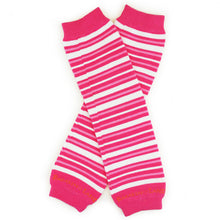 Load image into Gallery viewer, Small Pink &amp; White  Stripes  Baby Leg Warmers
