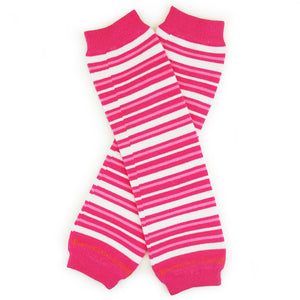Small Pink & White  Stripes  Baby Leg Warmers