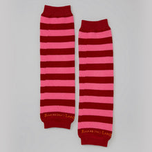 Load image into Gallery viewer, Red &amp; Pink Stripes Baby Leg Warmers
