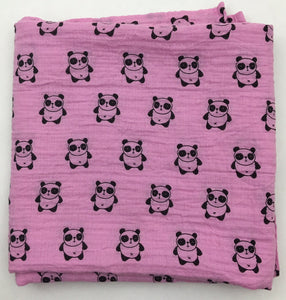 Panda Muslin Swaddle Blanket
