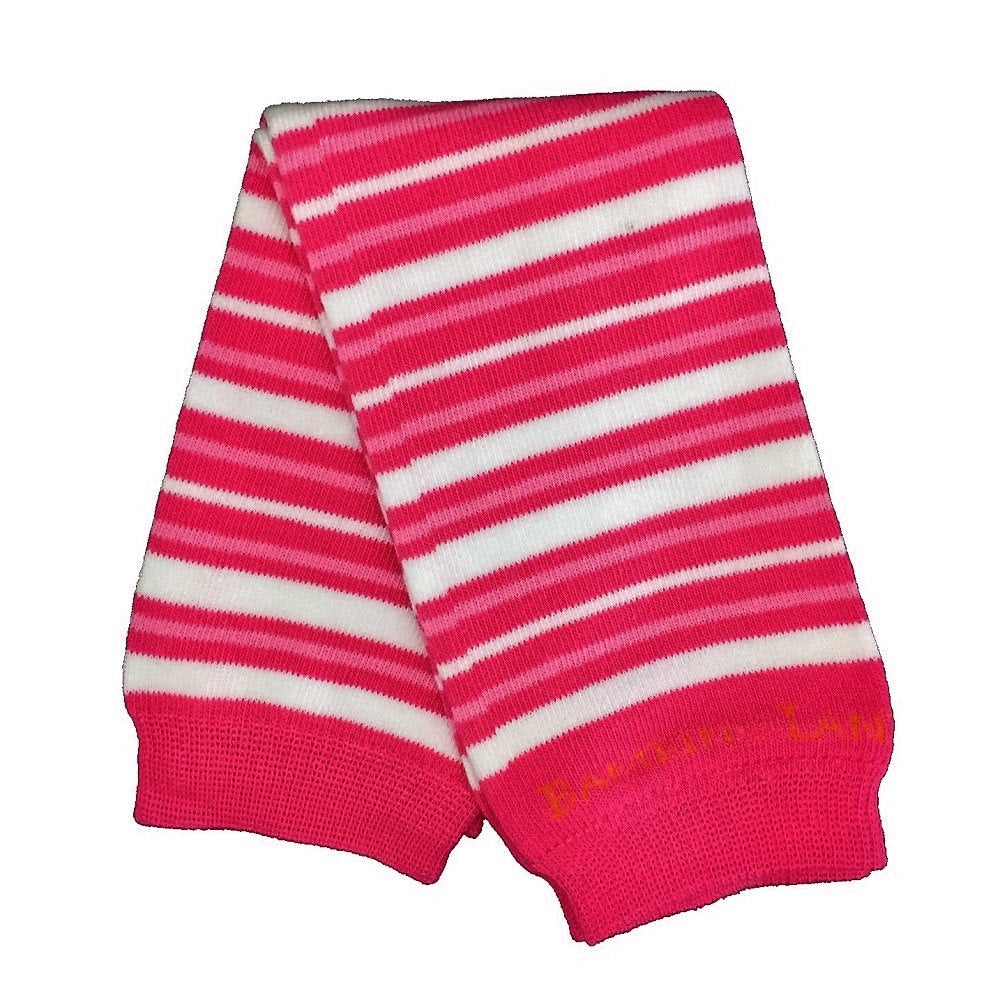 Small Pink & White  Stripes  Baby Leg Warmers