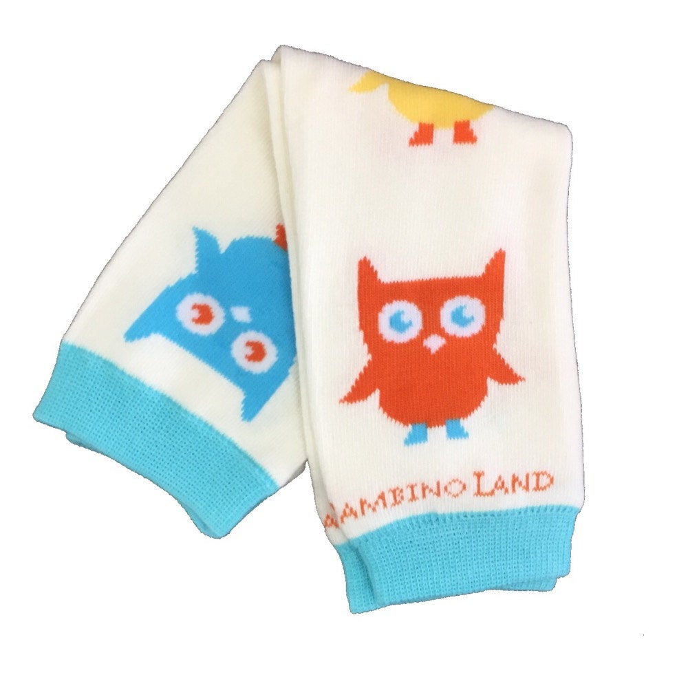 Multi Colored Owls Baby Leg Warmers