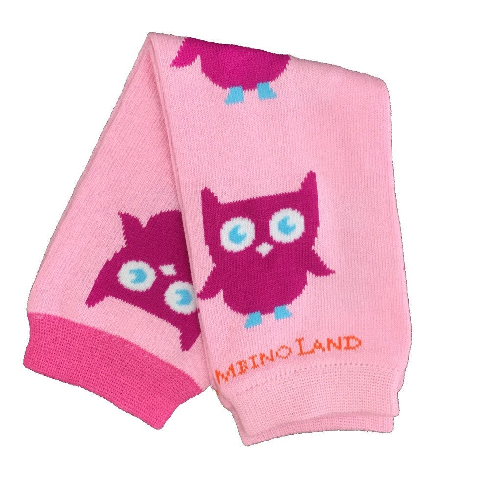 Pink Owls Baby Leg Warmers