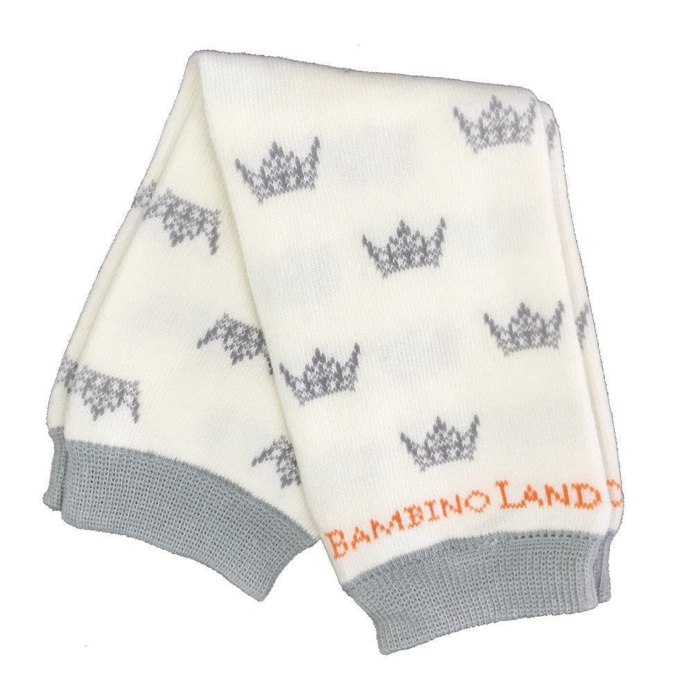 Royal Baby Crown Gray Baby Leg Warmers