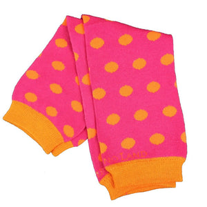 Pink with Orange Dots Baby Leg Warmers