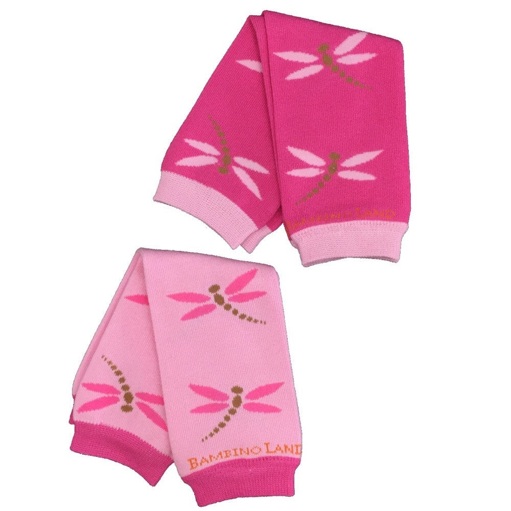 2 Pack Dragonflies Light and Dark Pink Baby Leg Warmers