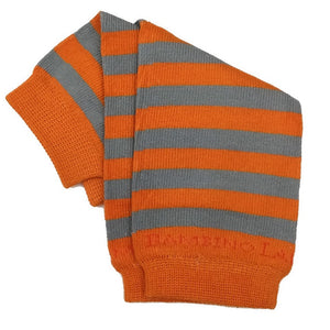 Orange & Gray Stripes  Newborn Leg Warmers