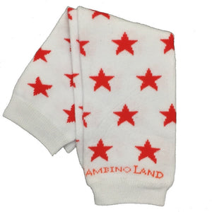 White with Red Stars Baby Leg Warmers