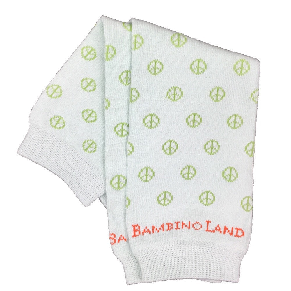 Peace Signs Green Baby Leg Warmers