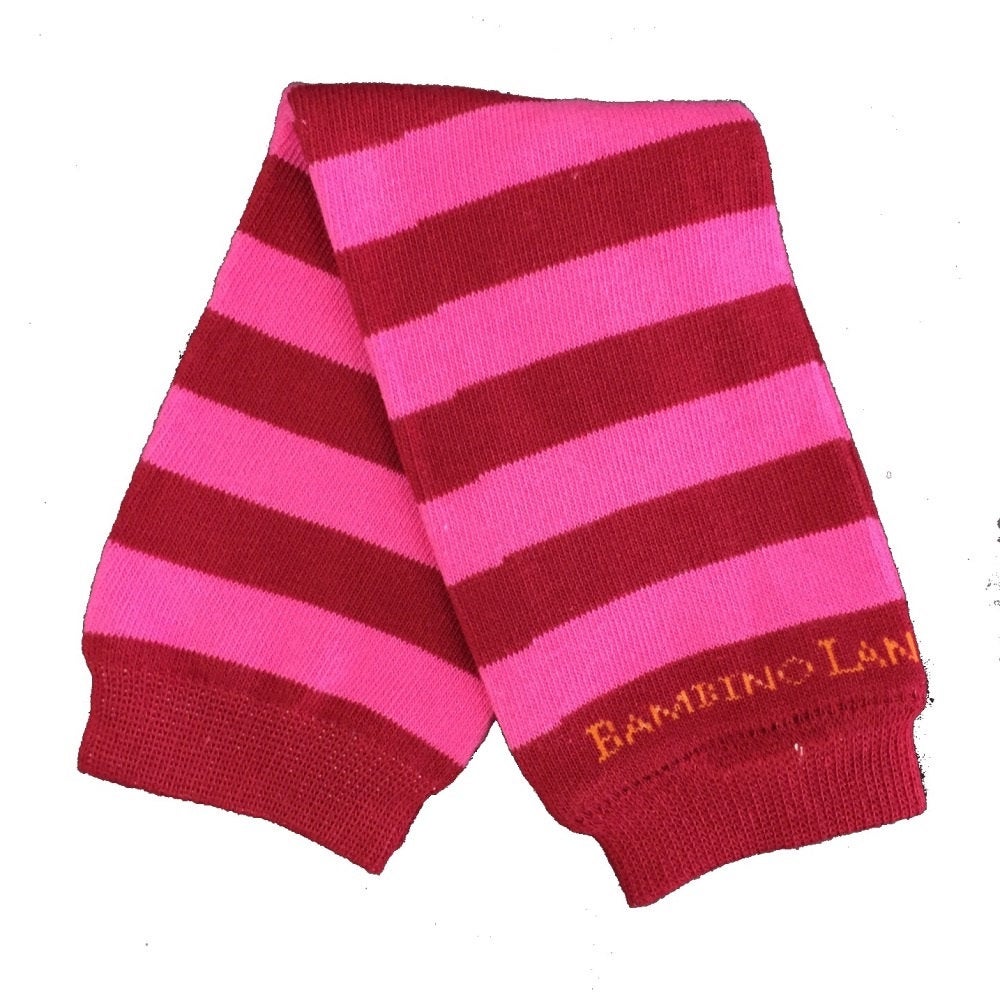 Red & Pink Stripes Baby Leg Warmers