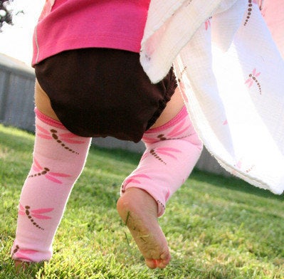 2 Pack Dragonflies Light and Dark Pink Baby Leg Warmers