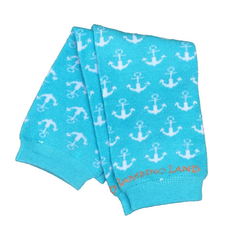 Anchors Teal Baby Leg Warmers