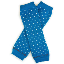 Load image into Gallery viewer, Blue with White Dots Baby Leg Warmers
