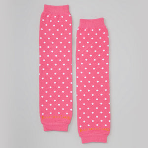 Pink with White Dots Baby Leg Warmers