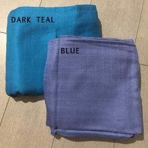 Dark Teal & Blue, 2pk of BAMBOO Solids - Muslin Swaddles 50"x50" made from Bamboo, muslin, nursing cover, large, light weight blanket