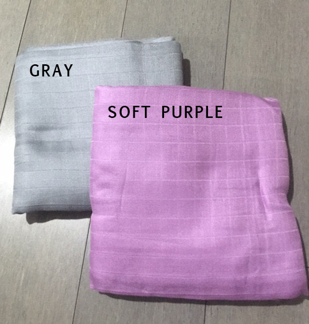 2 Pack Gray & Soft Purple Muslin Swaddle Blankets