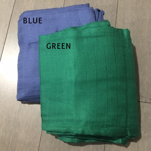 2 pack - Blue & Green Solids Muslin Swaddles 50"x50"