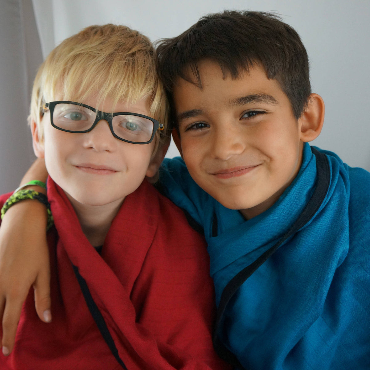 RED with Black Trim Big Double Layer Blankets, kids & adults 60"x70" made from Bamboo, muslin, large light weight, throw, travel blanket