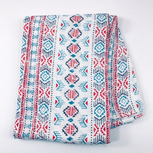 Southwestern Swaddle 1 pack - soft muslin, bamboo/cotton blend. Great for swaddling, nursing cover, travel blanket and more
