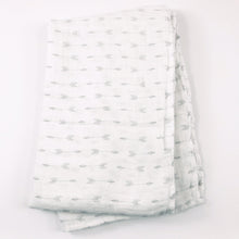 Load image into Gallery viewer, White &amp; Gray Arrows Muslin Swaddle Blanket

