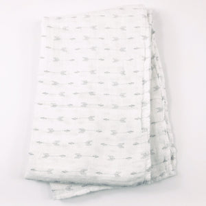 White & Gray Arrows Muslin Swaddle Blanket