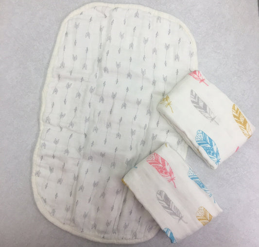 3 pack Muslin Burp Cloths, 4 layers of soft muslin, very soft and absorbant, nice large size