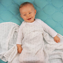 Load image into Gallery viewer, Feathers &amp; Arrows Muslin Swaddle Set of 2 - soft muslin, bamboo/cotton blend. Great for swaddling, nursing cover, travel blanket and more

