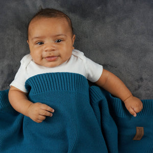 Knit Baby Blanket - Dark Teal