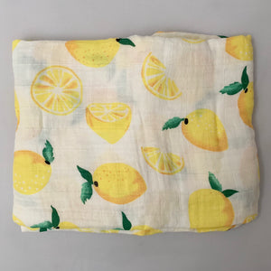 Lemon Swaddle 1 pack - soft muslin, 100% cotton. Great for swaddling, nursing cover, travel blanket and more