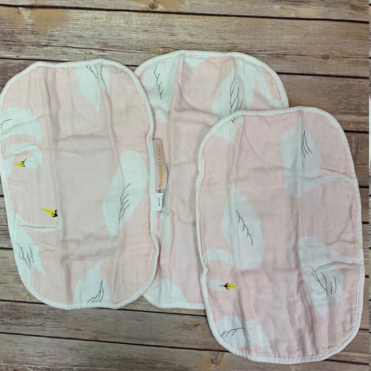 3 pack Muslin Burp Cloths, Swans