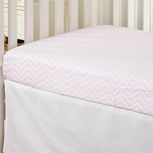 Pink Chevron Muslin Crib Sheet
